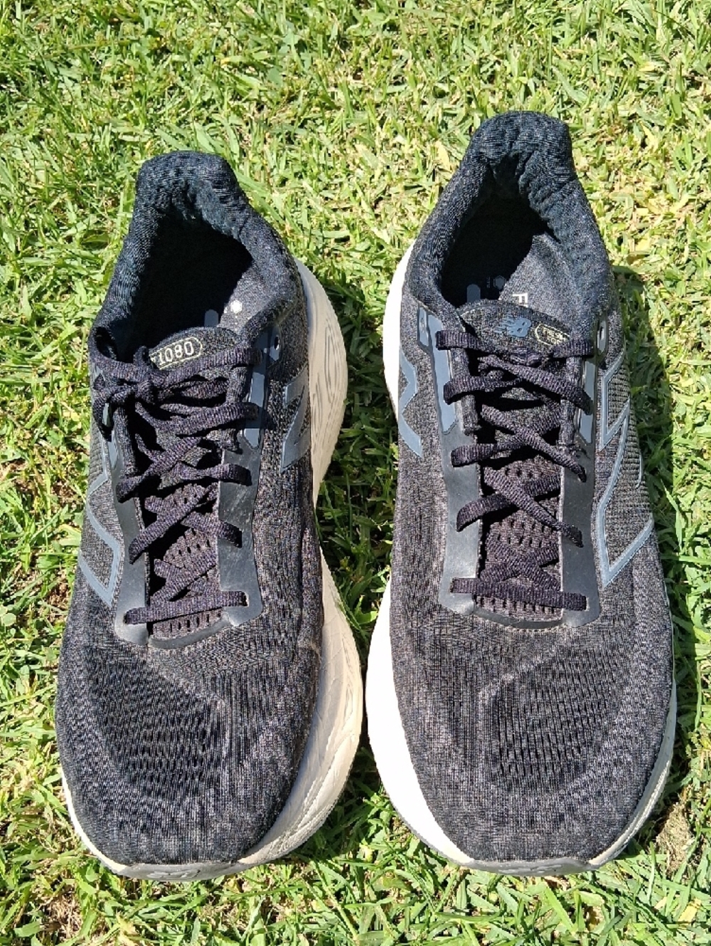New Balance Fresh Foam 1080 Men's Black and White Cushioned Running Sneakers - Picture 10 of 13